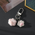 Flocked Cat Paw Dual Charm Keychain Five Color Options view 7