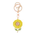 Rhinestone Sunflower Keychain Metal Flower Bag Charm view 5