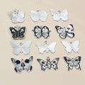 Black and White Skull Butterfly Metal Charms in Seven Styles view 4