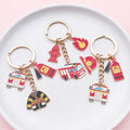 Firefighter Theme Keychains With Red Metal Charms, Three Styles view 3