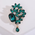 Crystal Leaf Cluster Drop Brooch Gold Tone Four Colors view 8