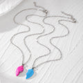 Two Piece Forever Split Heart Pendant Necklace Sets in Seven Colors view 2