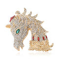Crystal Horse Head Brooch Decorative Lapel Pin For Jackets And Scarves view 5