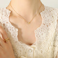 Letter W Pendant Necklace Pavé Zircon Cable Chain Gold Steel view 1