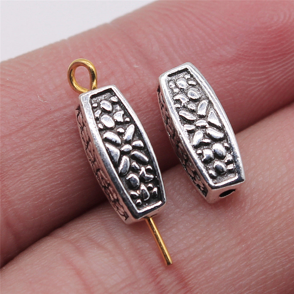 5x13mm 1.3g Multicolor Zinc Alloy Carved Bar Loose Metal Beads for Bracelet Necklace DIY Jewelry Making