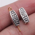 5x13mm 1.3g Multicolor Zinc Alloy Carved Bar Loose Metal Beads for Bracelet Necklace DIY Jewelry Making