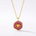 Heart Pendant Necklaces In Dark Red Aqua And Light Blue view 6