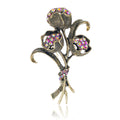 Rose Crystal Two Designs Metal Brooch Pin 4.4 x 6.4 cm view 6