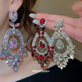 Ornate Crystal Teardrop Dangle Stud Earrings in Three Styles view 2