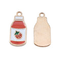 Gold Tone Red Strawberry Sauce Bottle Enamel Charm view 4