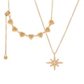 Gold Silver Heart Slider And Star Pendant Necklaces Zircon view 5