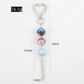 Heart Clasp Gradient Bead Tassel Keychain Three Colorways view 2