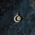 Gold Tone Crescent Moon Clear CZ Pendant Necklace Chain view 3