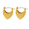 Polished Heart Shield Hoop Earrings Gold Steel Stainless view 5