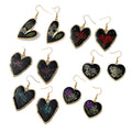 Black Heart Resin Dried Flower Drop Earrings Gold Frame 6 Styles view 5