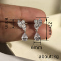 Mixed-Cut Clear Stone Floral Pear Drop Earrings Silver Tone view 4