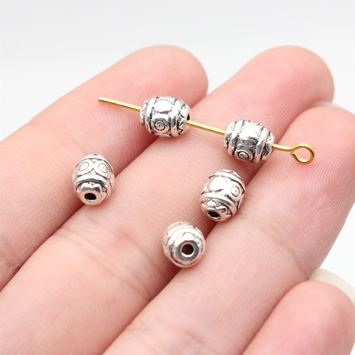 7.1x5.9x5.9mm 0.77g Multicolor Zinc Alloy Plain Small Hole Spacer Beads for Garment and Jewelry Making