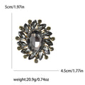 Oval Crystal Radiant Floral Cluster Brooch in Ten Colors view 5
