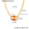 Gold Stainless Steel Chain Necklace Resin Mariner Link Pendant view 9
