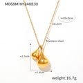 Dual Teardrop Pendant Necklace Gold Or Steel Long Chain Style view 6