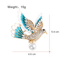 Dove Crystal Enamel Metal Brooch Pin for Jackets and Lapels view 2