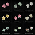 Silver Double Layer Clip-On Earrings Assorted Floral Mix view 4