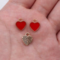 Gold Tone Enamel Heart Charms in Seven Solid Colors view 11