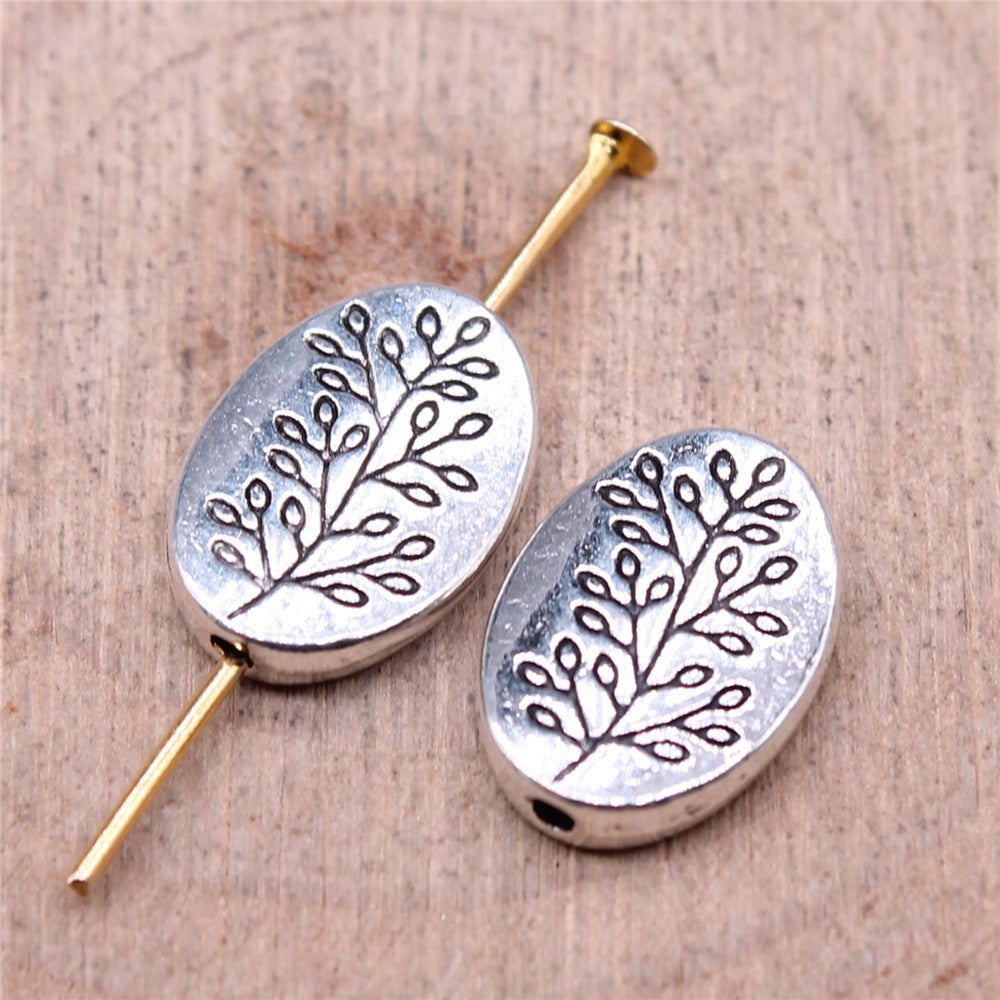 14x10mm 1.54g Zinc Alloy Branch Pattern Small Hole Spacer Beads for Bracelet Necklace Making