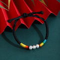Eleven Color Adjustable Woven Cord Silver Bead Bracelets view 8