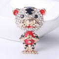 Gold Tone Rhinestone Enamel Standing Tiger Brooch Four Colors view 6