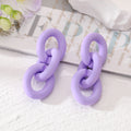 Colorful Chunky Triple Link Chain Stud Earrings in Eight Colors view 8