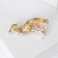 Pearlescent Sitting Sighthound Brooch With Crystal Collar view 4