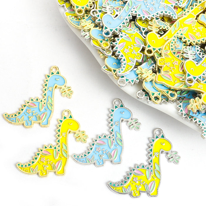 Polished Gold Silver Dinosaur Alloy Charms in 4 Styles