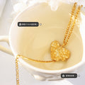 Dual Chain Textured Leaf Pendant Necklace Gold Or Steel view 2