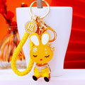 Enamel Rabbit Character Keychains in Six Colors with Bare Wrist Loops view 10