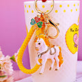 Colorful Galloping Horse Keychains with Braided Wrist Straps view 7