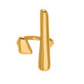 Open Geometric Bar Ring Gold Steel Two-Tone Stainless view 5