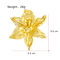 Flower Sculpted Metal Brooch Pin 6 cm for Jackets and Lapels view 2