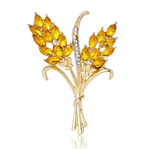 Wheat Sheaf brooch shown in the available finishes