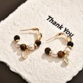 Gold-Tone Beaded Hoop Earrings With Clear Heart Charms view 4