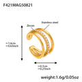 Stainless Steel Zircon Ear Cuffs Twist Triple Double Gold Steel view 9