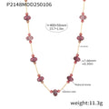 Natural Stone Disk Bead Gold Chain Necklaces Five Colors view 7