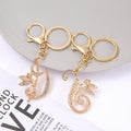 Rhinestone Fairy Letter Keychain Gold and Silver A to Z view 4