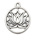 Alloy Antique Silver Yoga Lotus Metal Charms with 12 Listed Options view 9