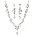 Black Silver Tone Crown Metal Necklace and Earring Set view 5