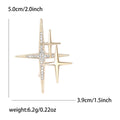 Double Four Point Star Brooch in Gold and Silver Tones view 4