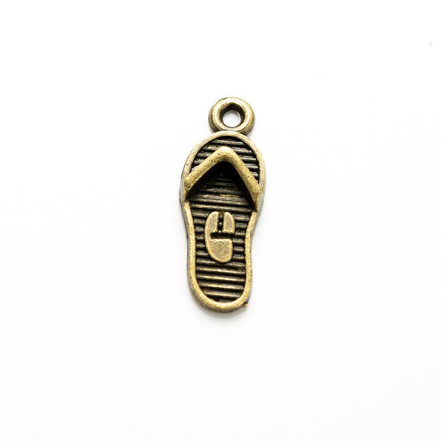 21×8mm Mini Alloy Flip-Flop Charm Pendant