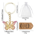 Patterned Metal Butterfly Keychain in Eight Color Styles view 2