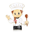 Waving Chef Enamel Brooch With White Hat and Wooden Spoon view 1