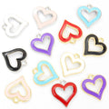 Open Enamel Heart Charms in Gold and Silver Tones, Six Colors view 5